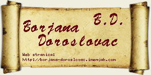 Borjana Doroslovac vizit kartica